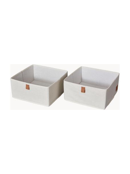 Úložné boxy Premium, 2 ks, Světle béžová, hnědá, Š 30 cm, H 30 cm