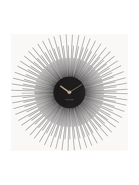 Reloj de pared Peony, Metal recubierto, Negro, dorado, Ø 45 cm