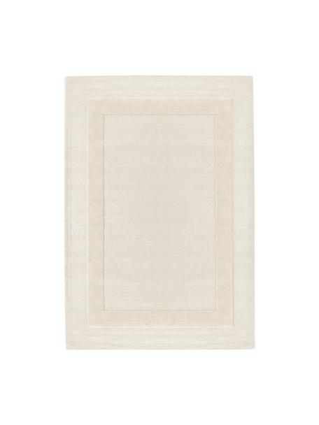 Tappeto in cotone tessuto a mano con struttura alta-bassa Dania, 100% cotone, Bianco crema, Larg. 80 x Lung. 150 cm (taglia XS)