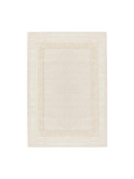 Alfombra artesanal de algodón texturizada Dania, 100% algodón, Blanco crema, An 160 x L 230 cm(Tamaño M)