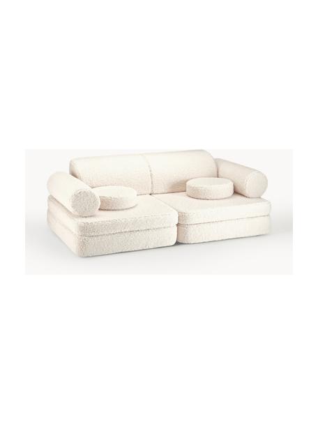 Modulares Kinder-Spielsofa Sugar aus Teddy, handgefertigt, Teddy Off White, B 132 x T 79 cm