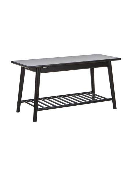Schuhbank Noble aus Bambus, Bambus, lackiert und karbonisiert, Schwarz, B 90 x H 45 cm
