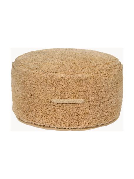 Handgefertigter Kinderpouf Chill, Bezug: 97 % Baumwolle, 3 % Kunst, Ocker, Ø 50 x H 20 cm