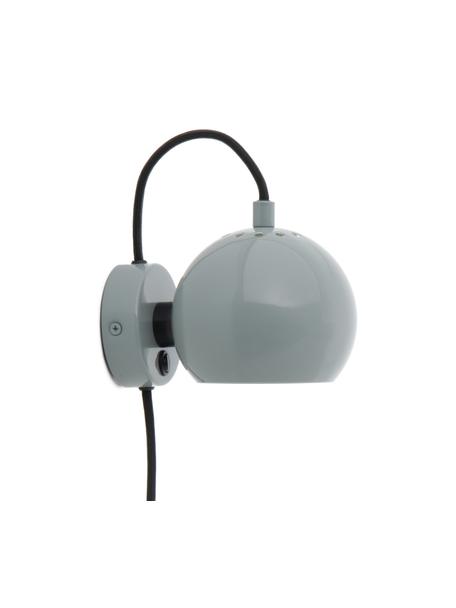 Applique sferica di design Ball, Paralume: metallo rivestito, Grigio blu, Larg. 16 x Alt. 12 cm