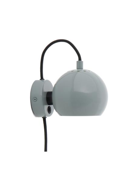 Design bolvormige wandlamp Ball in blauwgrijs, Lampenkap: gecoat metaal, Blauwgrijs, B 16 x H 12 cm