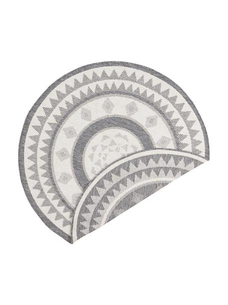 Kulatý vnitřní a venkovní oboustranný koberec Jamaica, 100 % polypropylen, Šedá, krémová, Ø 140 cm (velikost M)