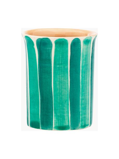 Ručně malované pohárky Botanique, 6 ks, Keramika, Odstíny zelené, světle béžová, Ø 8 cm, V 9 cm, 200 ml