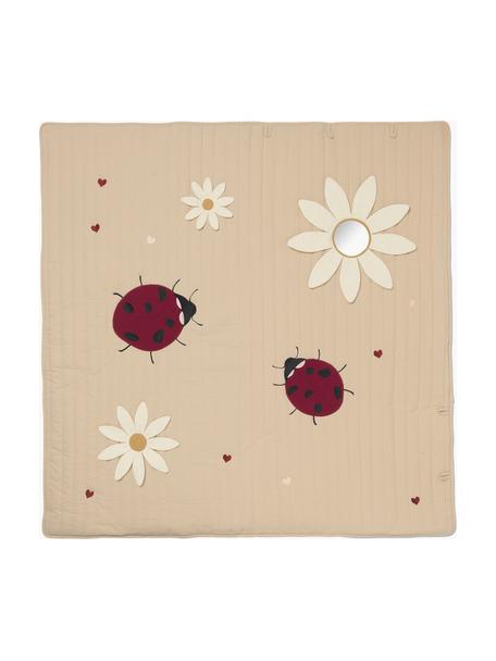 Gewatteerd speeldeken Ladybug, Katoen, Beige, meerkleurig, B 120 x L 120 cm