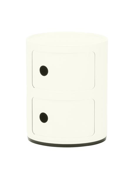 Contenitore di design bianco crema con 3 cassetti Componibili, Plastica (ABS), laccata, certificata Greenguard, Bianco crema, Ø 32 x Alt. 40 cm
