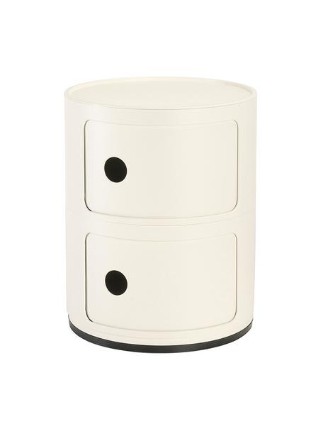 Caisson design blanc crème 3 modules Componibili, Plastique (ABS), laqué, certifié Greenguard, Blanc crème, Ø 32 x haut. 40 cm
