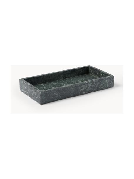 Vassoio decorativo piccolo in marmo Venice, Marmo, Verde scuro marmorizzato, Larg. 30 x Prof. 15 cm
