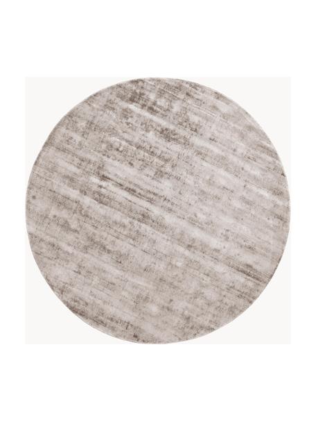 Okrúhly ručne tkaný koberec z viskózy Jane, Hnedosivá, Ø 300 cm (veľkosť XXL)