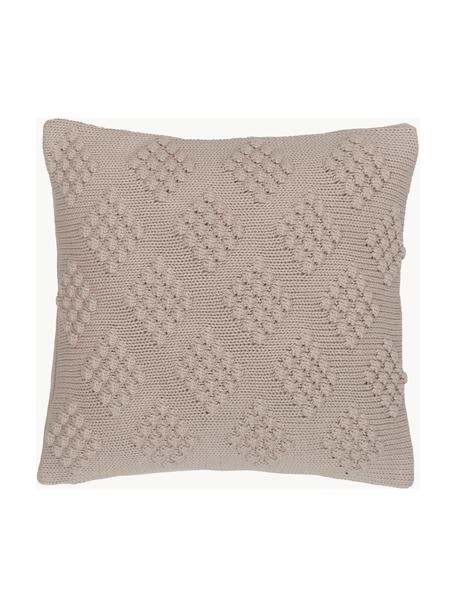 Gebreide kussenhoes Kelly met structuurpatroon, 100% gekamd katoen, Beige, B 40 x L 40 cm