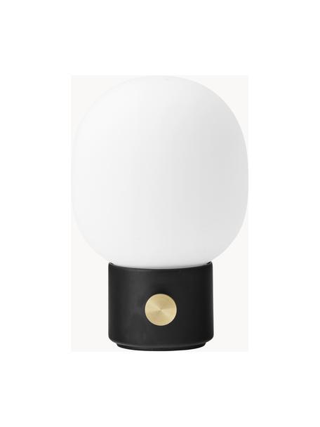 Lámpara de mesa regulable JWDA, con puerto USB, Pantalla: vidrio, Cable: plástico, Blanco, negro, Ø 15 x Al 22 cm