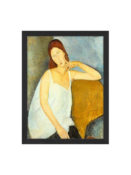 Gerahmter Digitaldruck Lady Jeanne Hebuterne, By Amedeo Modigliani, Bild: Digitaldruck auf Papier, , Rahmen: Holz, lackiert, Front: Plexiglas, Bunt, B 33 x H 43 cm