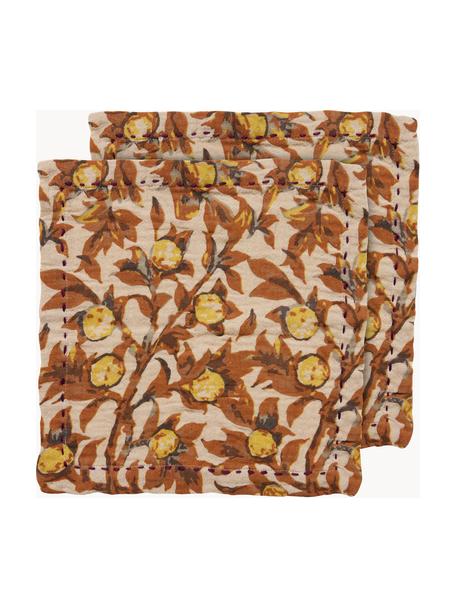 Servilletas Mediterranean, 2 uds., 100% algodón, Marrón, amarillo, An 30 x L 30 cm