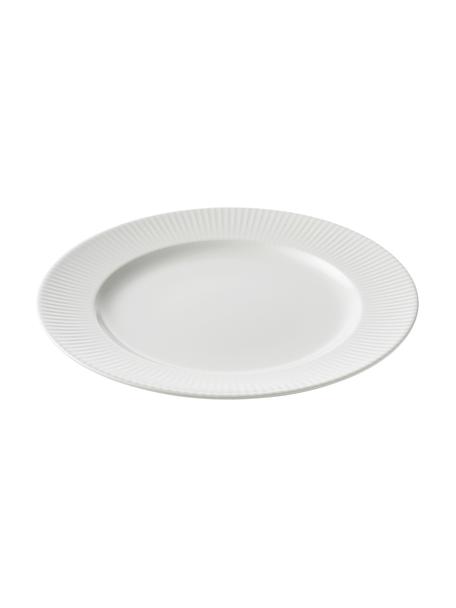 Assiette plate blanche Groove, 4 pièces, Grès cérame, Blanc, Ø 27 x haut. 1 cm