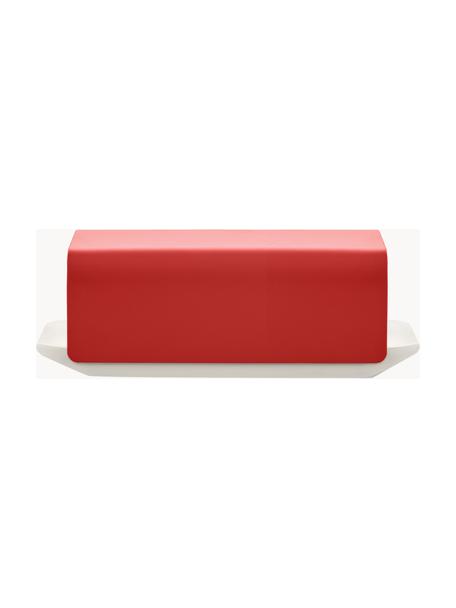 Burriera Mattina, Coperchio: acciaio inossidabile 18/1, Scatola: porcellana, Rosso, bianco, Larg. 21 x Alt. 7 cm