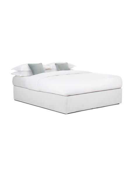 Boxspringbett Enya, Matratze: 5-Zonen-Taschenfederkern, Webstoff Hellgrau, B 160 x L 200 cm, Härtegrad H2