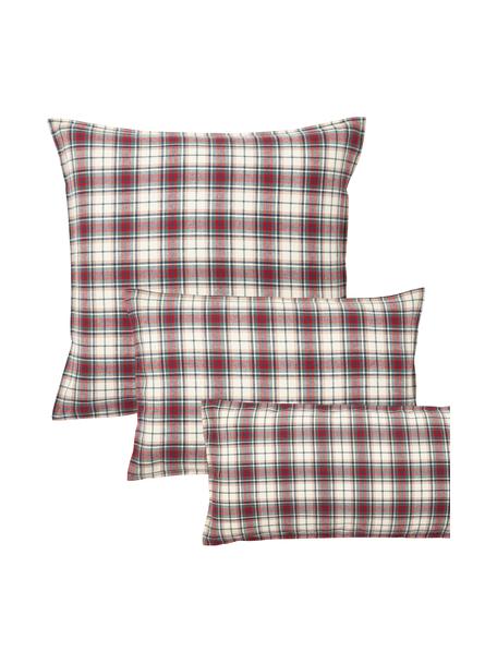 Poszewka na poduszkę z flaneli Linsay, Beżowy, czerwony, S 40 x D 80 cm