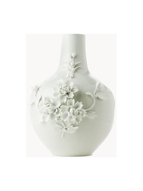 Vase Rose, Porcelaine, Blanc cassé, haut. 37 cm
