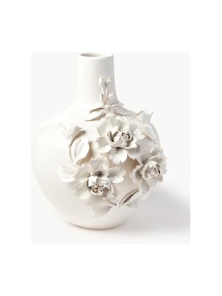 Designová porcelánová váza Rose, V 37 cm, Porcelán, Tlumeně bílá, Ø 30 cm, V 37 cm