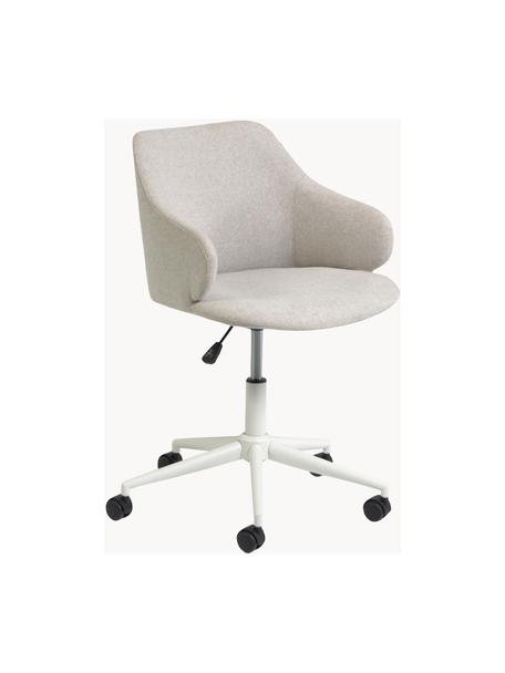 Sedia da scrivania imbottita Einara, regolabile in altezza, Rivestimento: poliestere, Struttura: acciaio rivestito, Ruote: polipropilene, Tessuto grigio, Larg. 64 x Prof. 64 cm