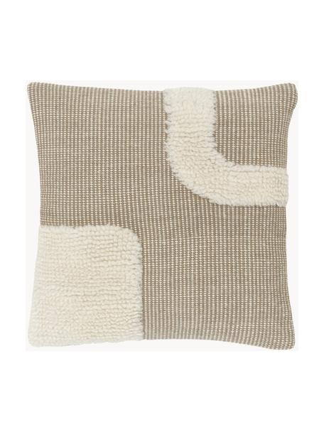 Copricuscino tessuta a mano Wool, Retro: 100% cotone, Taupe, beige chiaro, Larg. 45 x Lung. 45 cm