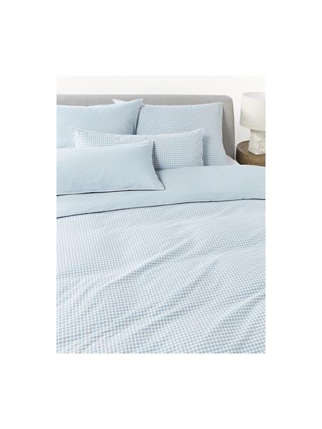 Funda nórdica de sirsaca Davey, Azul claro, blanco, Cama 90 cm (155 x 220 cm)