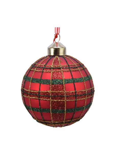 Kerstballen Trio Ø 8 cm, 3 stuks, Rood, groen, goudkleurig, Ø 8 cm