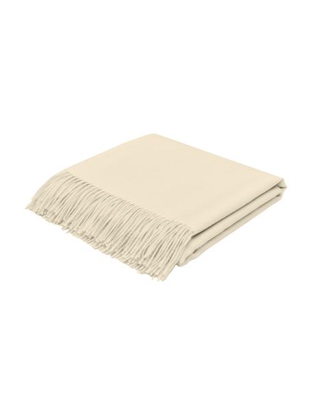Coperta leggera in baby alpaca Luxury, Color crema, Larg. 130 x Lung. 200 cm