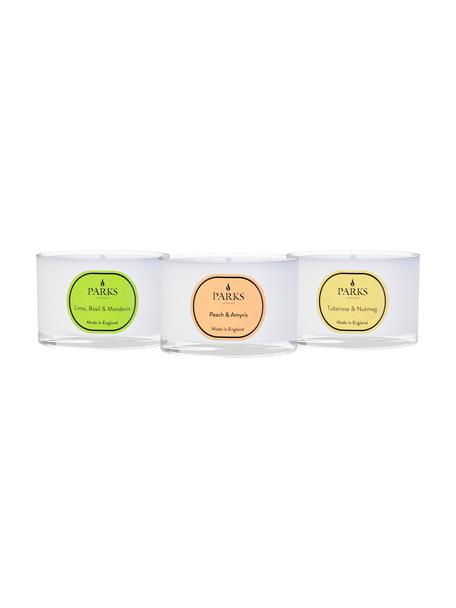 Geurkaarsenset Vintage Aromatherapy, 3-delig, Houder: glas, Verschillende geuren, Ø 7 x H 5 cm