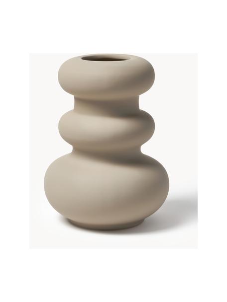 Vase Cathy, H 24 cm, Steingut, Hellbeige, Ø 18 x H 24 cm