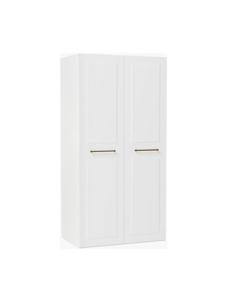 Modularer Drehtürenschrank Charlotte, 100 cm Breite, mehrere Varianten, Korpus: Spanplatte, melaminbeschi, Griffe: Messing Dieses Produkt wi, Weiß, Basic Interior, B 100 x H 200 cm