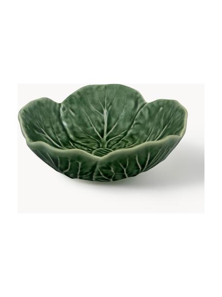 Cuencos artesanales Cabbage, 2 uds., Cerámica de gres, Verde oscuro, Ø 12 x Al 5 cm