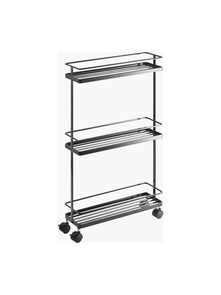 Carrello da cucina con ruote Tower, Acciaio rivestito, Nero, Larg. 38 x Alt. 66 cm