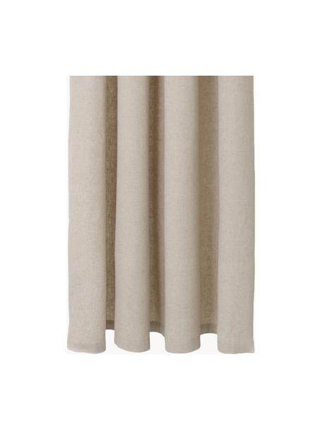 Rideau de douche en coton bio Chambray, déperlant, Beige clair, larg. 160 x long. 205 cm