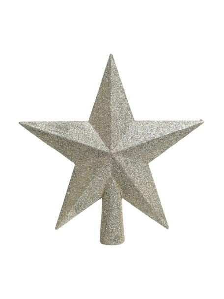 Breukvaste kerstboom topper Morning Star, Ø 19 cm, Kunststof, glitter, Crèmekleurig, B 19 x H 19 cm