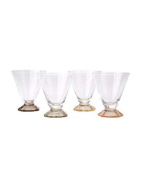 Handgemaakte cocktailglazen set Aylee, 4 st., Glas, Transparant, beige- en bruintinten, Ø 9 x H 10 cm, 200 ml
