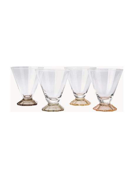 Handgefertigte Cocktailgläser Aylee, 4er-Set, Glas, Transparent, Beige- und Brauntöne, Ø 9 x H 10 cm, 200 ml