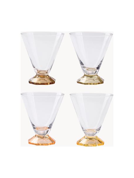 Handgemaakte cocktailglazen Aylee, set van 4, Glas, Transparant, beige- en bruintinten, Ø 9 x H 10 cm, 200 ml