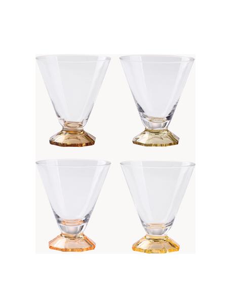 Set de copas de cóctel artesanales Aylee, 4 uds., Vidrio, Transparente, tonos beige y marrones, Ø 9 x Al 10 cm, 200 ml