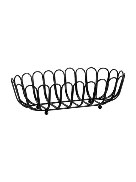 Panier de rangement ovale Merli, Métal, enduit, Noir, larg. 29 x haut. 19 cm