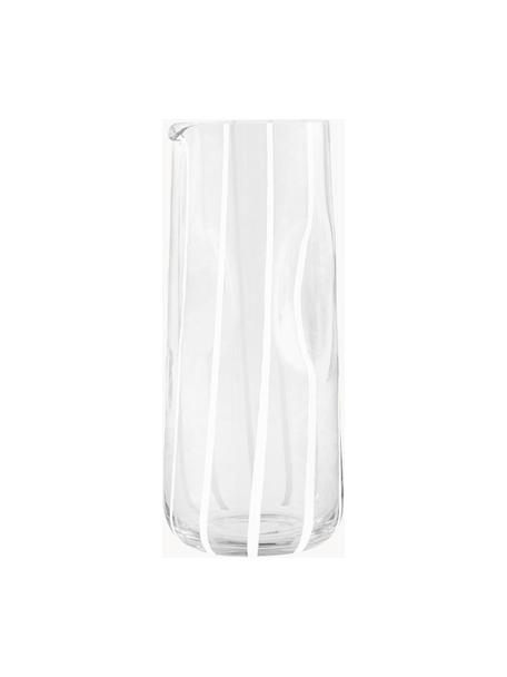 Caraffa acqua in vetro soffiato Mizu, 1,3 L, Vetro, Trasparente, bianco, 1.3 L