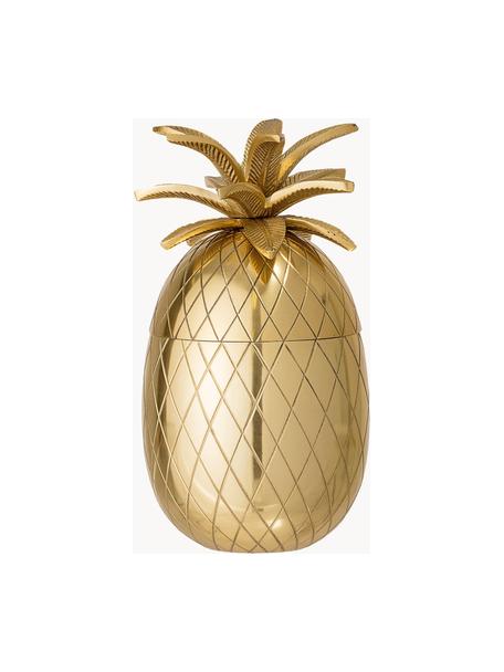 Mały pojemnik do lodu Pineapple, Aluminium pozłacane, Odcienie złotego, Ø 13 x W 24 cm