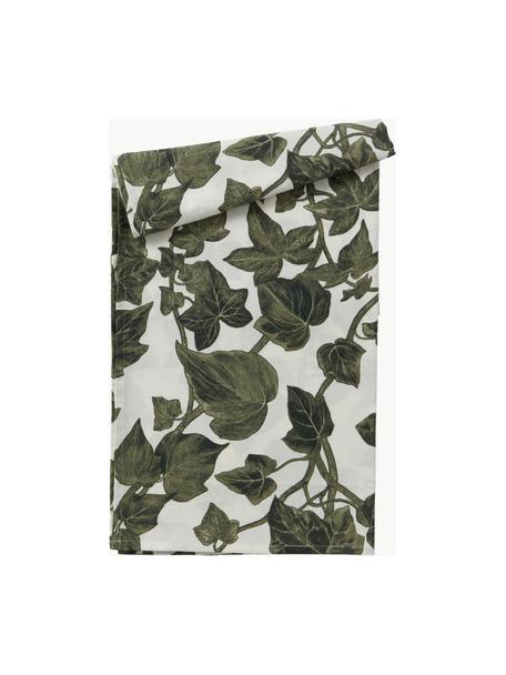 Nappe Ivy, tailles variées, 100% coton, Vert foncé, blanc cassé, 6-8 personnes (long. 250 x larg. 145 cm)