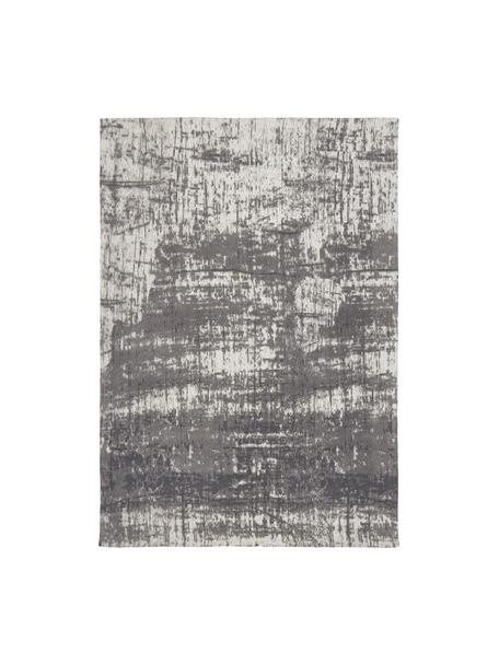 Ręcznie tkany dywan z bawełny w stylu vintage Luise, Odcienie szarego, odcienie bieli, S 80 x D 150 cm (Rozmiar XS)