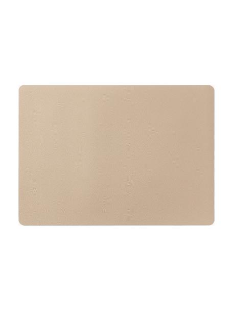 Manteles individuales reversibles de cuero sintético Spaldy, 4 uds., Cuero, Beige, negro, An 33 x L 46 cm