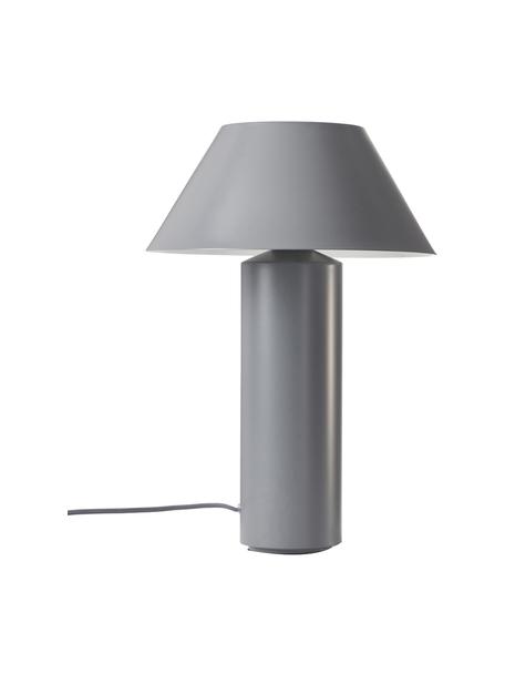 Tafellamp Niko in grijs, Lampenkap: gecoat metaal, Lampvoet: gecoat metaal, Grijs, Ø 35 x H 55 cm