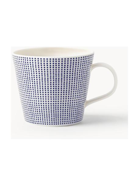 Tasse Pacific Blue aus Porzellan, Porzellan, Gepunktet, Ø 10 x H 9 cm, 400 ml